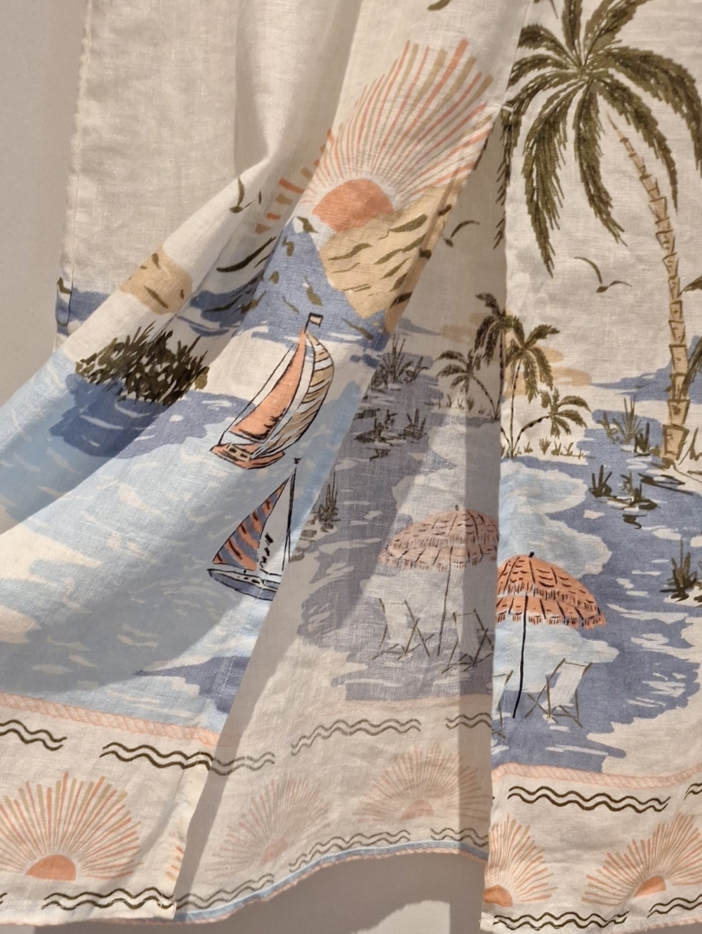 Cynthia Rowlet Beach Scene Print Linen Maxi Skirt - Picture 6 of 8